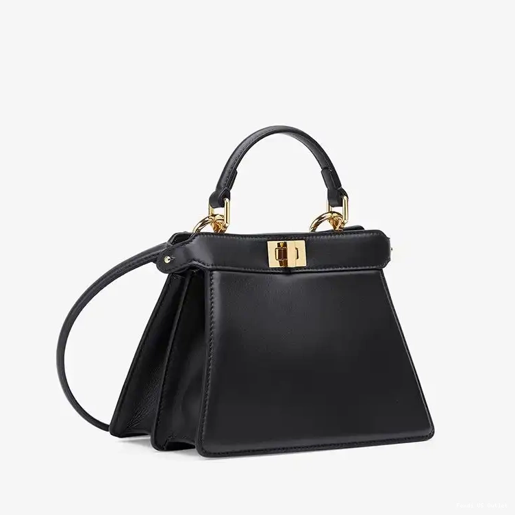 Affordable HOT Bag Fendi Peekaboo Leather ISeeU Nappa In Petite Black 0615